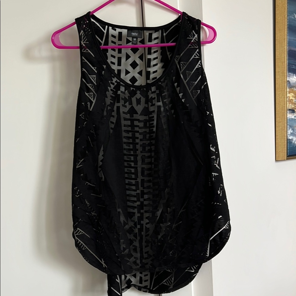 See through Black Sleeveless Tank Top